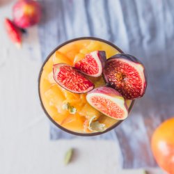 Plum and fig pie compote with chia pudding